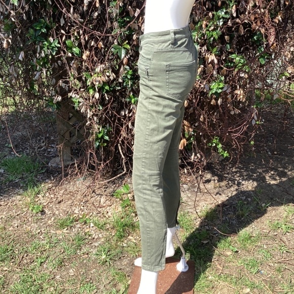 H&M L.O.G.G. Cropped Olive Green Zipper Leg Jean Joggers - Picture 5 of 7